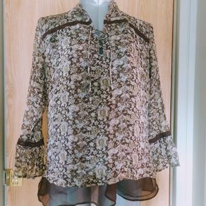 EUC Edward Women's Silk Shell Large Long Sleeve Be